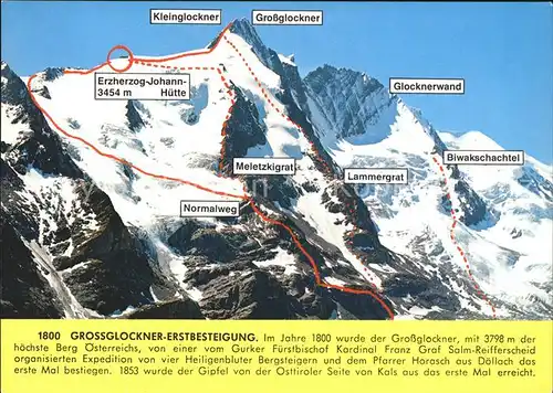 Grossglockner Touren und Routen fuer Bergsteiger  Kat. Heiligenblut