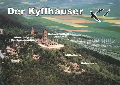 Kyffhaeuser Kaiser Wilhelm Denkmal Oberburg mit Barbarossaturm Kat. Bad Frankenhausen