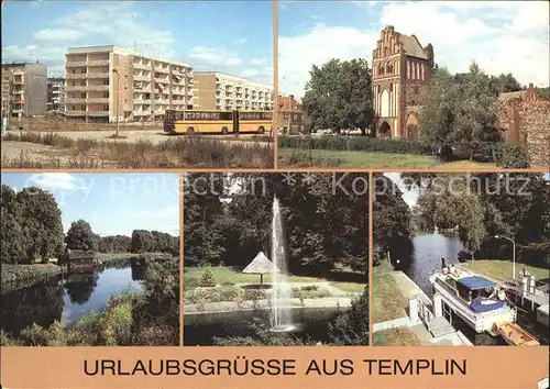 Templin Ringstrasse Stadtmauer Prenzlauer Tor Schleuse Buergerpark  Kat. Templin