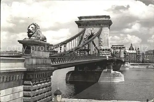 Budapest Kettenbruecke Donau Kat. Budapest