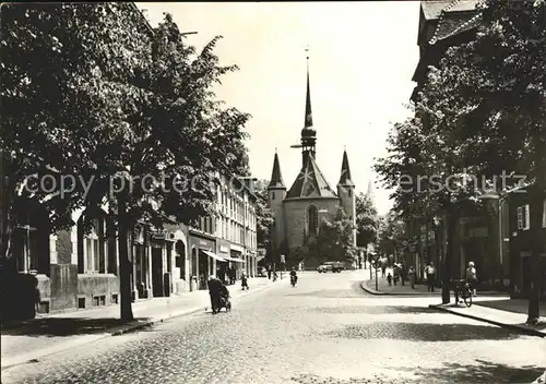 Zittau aeussere Weberstrasse mit Weberkirche Kat. Zittau