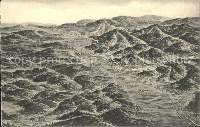 Cernay en Dormois und Umgebung Landkarte Champagne Ardenne Kat. Cernay