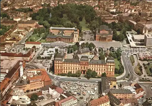 Darmstadt Marktplatz und Schloss Fliegeraufnahme Kat. Darmstadt