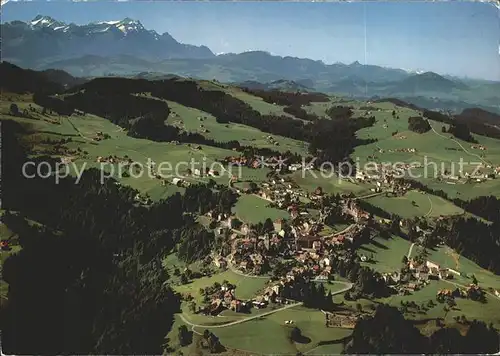 Trogen AR mit Pestalozzi Kinderdorf Altmann Saentis Appenzeller Alpen Fliegeraufnahme / Trogen /Bz. Mittelland