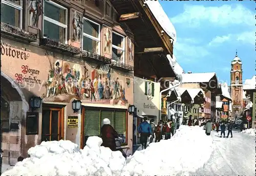 Mittenwald Bayern Obermarkt und Pfarrkirche Kat. Mittenwald