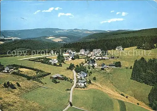 Oberkirchen Sauerland Fliegeraufnahme Gasthaus Pension Braeutigam Hanses Kat. Schmallenberg