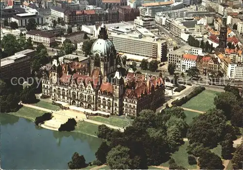 Hannover Fliegeraufnahme Rathaus Kat. Hannover