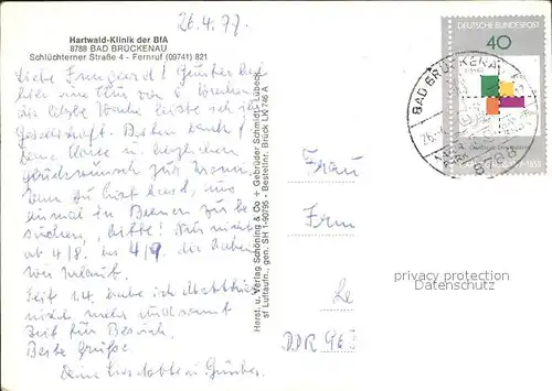 Bad Brueckenau Fliegeraufnahme Hartwald Klinik Kat. Bad Brueckenau