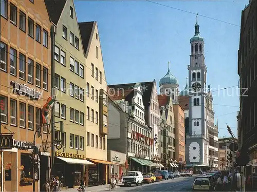 Augsburg Karolienstrasse mit Perlachturm Kat. Augsburg