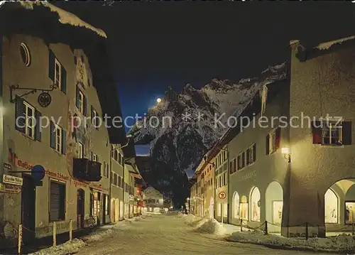 Mittenwald Karwendel Tirol Hochstrasse mit Karwendel bei Nacht Kat. Schwaz