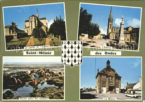 Saint Meloir des Ondes L Eglise La Mairie Peche dans les rochers Kat. Saint Meloir des Ondes