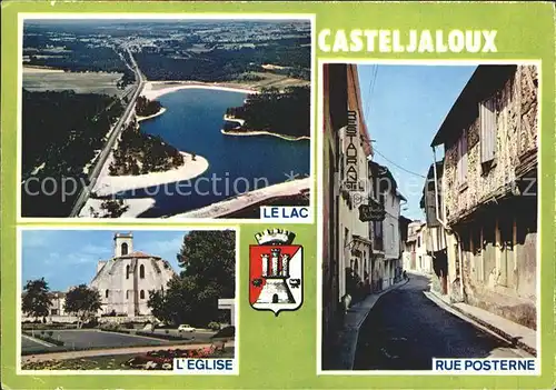 Casteljaloux Fliegeraufnahme Le Lac L Eglise Rue Posterne Kat. Casteljaloux