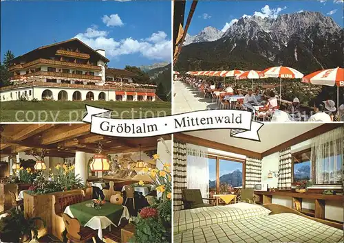 Mittenwald Bayern Berggasthaus und Cafe Groebalm Kat. Mittenwald