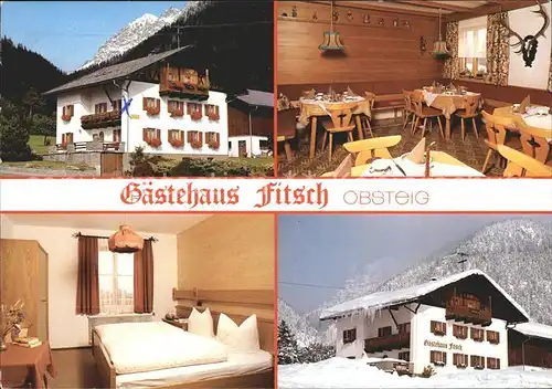 Obsteig Tirol Gasthaus Fitsch Kat. Obsteig