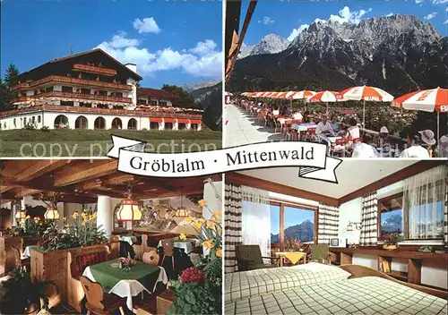 Mittenwald Bayern Berggasthaus und Cafe Groebl Alm Kat. Mittenwald