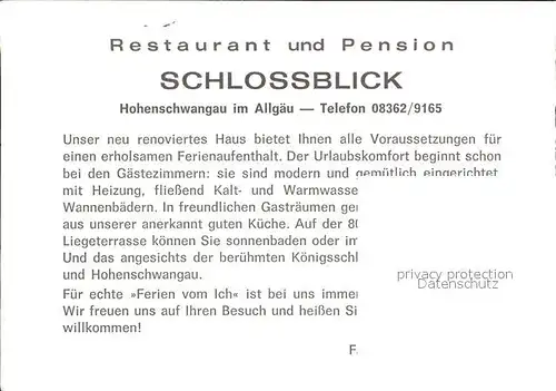 Hohenschwangau Restaurant und Pension Schlossblick Kat. Schwangau