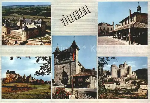 Villereal Hautefort Halle XIV siecle Biron eglise XIII siecle Bonaguil Kat. Villereal