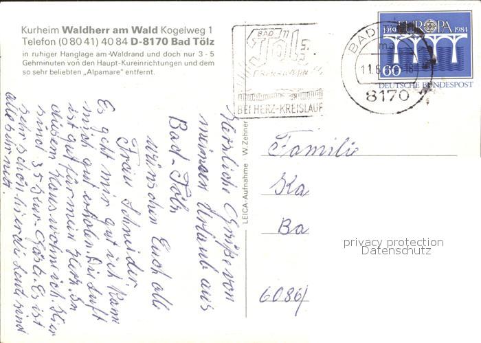 Bad Toelz Kurheim Waldherr Am Wald Kat Bad Toelz Nr Ke72122