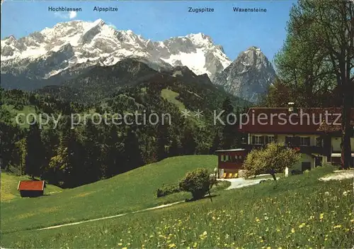 Garmisch Partenkirchen Berggasthof Gschwandtnerbauer Hochblassen Alpspitze Zugspitze  Kat. Garmisch Partenkirchen