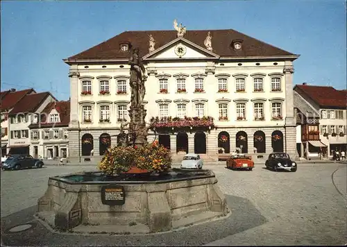 Gengenbach Marktbrunnen Rathaus Kat. Gengenbach Schwarzwald