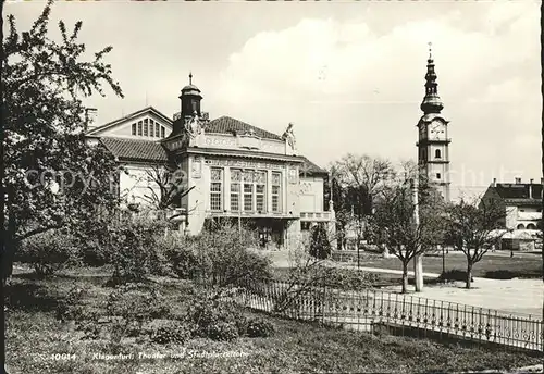 Klagenfurt Woerthersee Theater und Stadtpfarrkirche / Klagenfurt /Klagenfurt-Villach