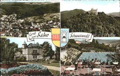 Lahr Schwarzwald Schwimmbad Burg Ortsansicht Kat. Lahr