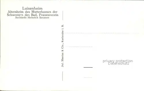 Luisenheim Rehaklinik Birkenbuck Altersheim Mutterhaus Schwestern Bad Frauenverein  / Malsburg-Marzell /Loerrach LKR