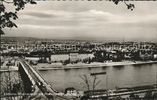 Koblenz Rhein Rheinansicht Pfaffendorfer Bruecke Kat. Koblenz
