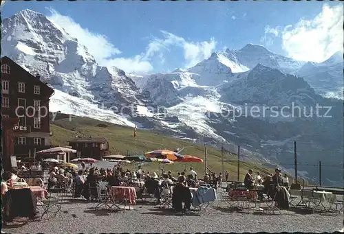 Kleine Scheidegg Interlaken Moench Jungfrau Gasthof Terrasse Kat. Kleine Scheidegg