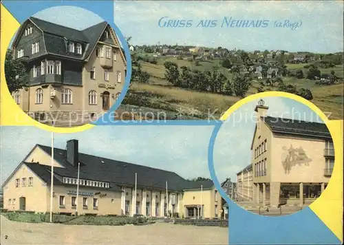 Neuhaus Rennweg HO Hotel Hirsch Kulturhaus uebersicht Kreisratsgebaeude Kat. Neuhaus Rennweg