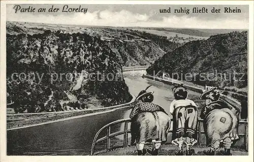 Loreley Lorelei Frauen Rhein Kat. Sankt Goarshausen