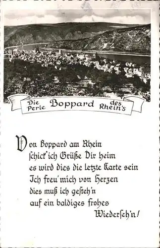 Boppard Rhein Ortsansicht Gedicht  Kat. Boppard