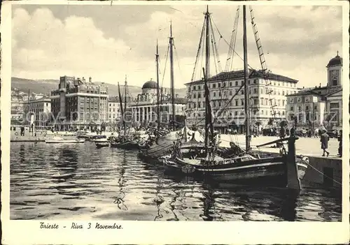 Trieste Riva 3 Novembre Boote  Kat. Trieste
