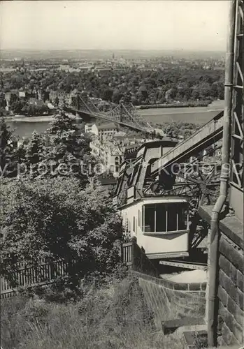 Dresden von Loschwitz Bergbahn Kat. Dresden Elbe