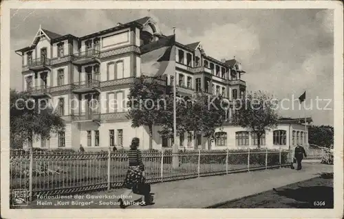 Ahlbeck Ostseebad Feriendienst Gewerkschaften Heim Kurt Buerger Kat. Heringsdorf Insel Usedom