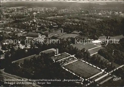 Buer Gelsenkirchen Fliegeraufnahme Knappschaftskrankenhaus Bergmannsheil Ehrenmal Anlagen Berger See Kat. Gelsenkirchen