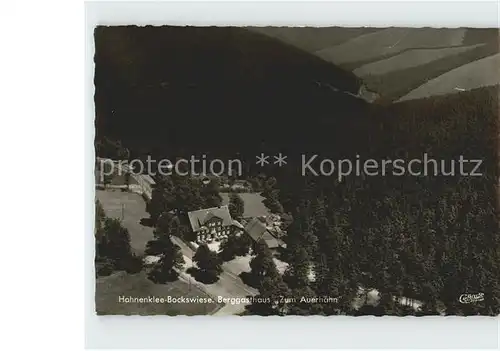 Hahnenklee Bockswiese Harz Berggasthaus Zum Auerhahn Fliegeraufnahme Kat. Goslar