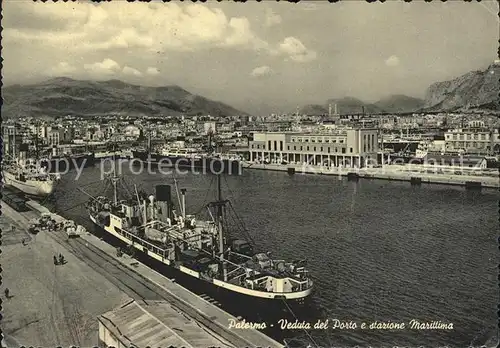 Palermo Sicilia Veduta Porto stazione Marittima Dampfer Kat. Palermo