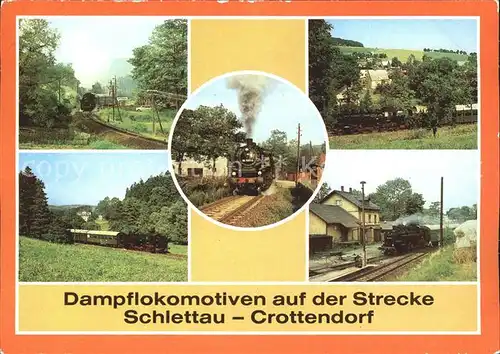 Schlettau Erzgebirge Dampflokomotiven Strecke Crottendorf Kat. Schlettau Erzgebirge