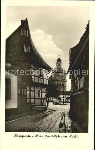 Harzgerode Blick zum Markt und Kirche Kat. Harzgerode