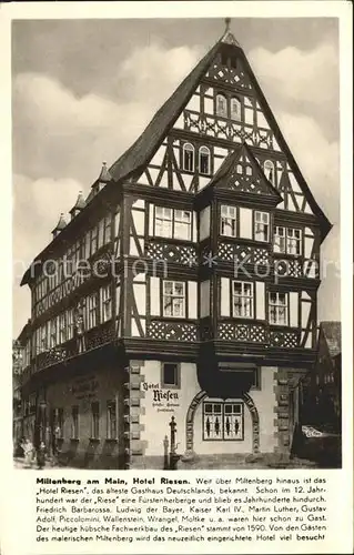 Miltenberg Main Hotel Riesen Fachwerk Kat. Miltenberg