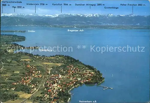 Nonnenhorn Fliegeraufnahme See und Alpen Kat. Nonnenhorn Bodensee