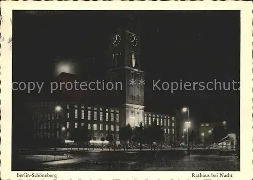 Schoeneberg Berlin Rathaus bei Nacht Kat. Berlin