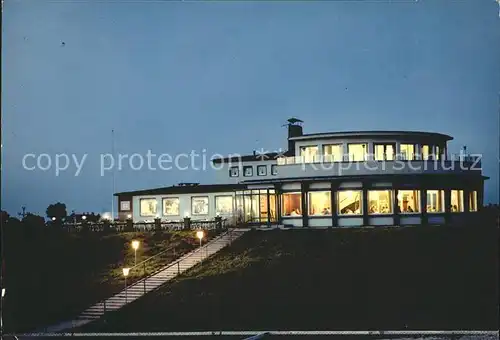 Wremen Wremer Strandhalle mit Strandturm am Abend Kat. Wremen