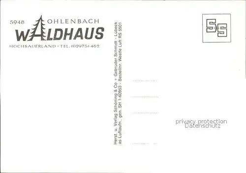 Ohlenbach Fliegeraufnahme Waldhaus Kat. Schmallenberg