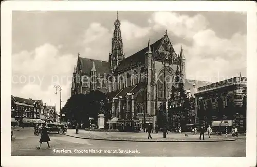 Haarlem Groote Markt met Bavokerk Kat. Haarlem