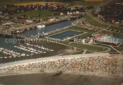 Bensersiel Fliegeraufnahme Hafen Strand Kat. Esens