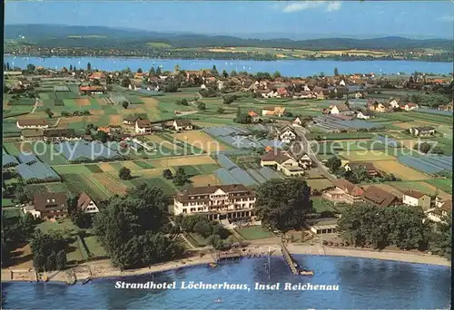 Insel Reichenau Fliegeraufnahme Strandhotel Loechnerhaus Kat. Reichenau Bodensee