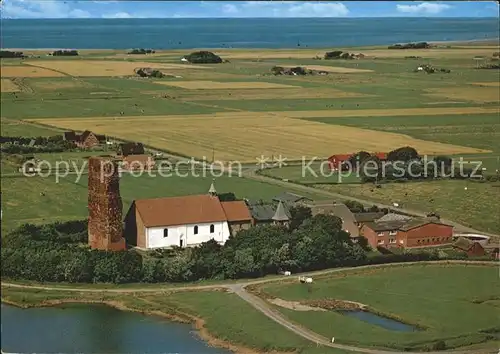 Pellworm Fliegeraufnahme alte Kirche Kat. Pellworm