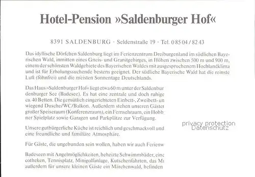 Saldenburg Hotel Saldenburger Hof Kat. Saldenburg